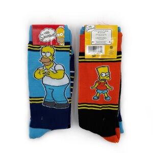 The Simpsons Crew Socks Mens Womens Homer Bart Simpson 2 Pairs Fun Novelty Gift
